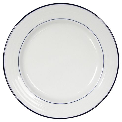 Image of Tesco Porcelain Blue Band Dinner Plate