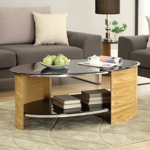 Image of Jual Curve Oval Coffee Table - Oak