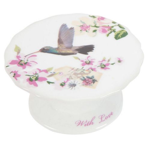 Image of Accessorize With Love 10cm Cake Stand In Floral And Hummingbird