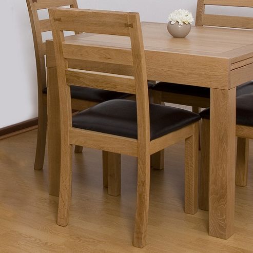 Image of G&p Furniture Cubic Oak Ladder Back Dining Chair (set Of 2)