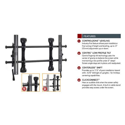 Image of Chief Fusion Micro Adjustable Tilt Fixed Wall Bracket For 37inch - 63inch Flat Panel's