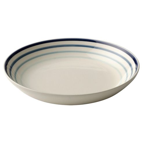 Image of Painterly Stripe Pasta Bowl, Blue