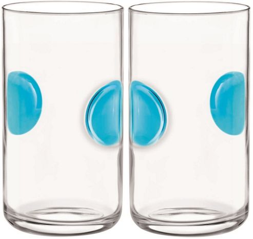 Image of Bormioli Rocco Giove Water Tumbler Glasses - Set Of 2 - Sky Blue - 490ml