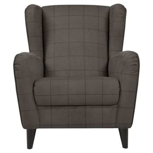 Image of Sophia Wingback Herringbone Occasional Chair, Mocha Check