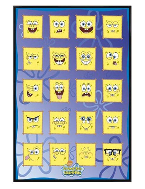Image of Spongebob Squarepants Gloss Black Framed Face Offs Poster