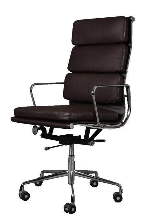 Image of Eames Ea219 Inspired High Back Soft Pad Dark Brown Leather Office Chair