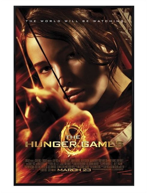 Image of Gloss Black Framed Hunger Games Jennifer Lawrence Katniss Everdeen Poster