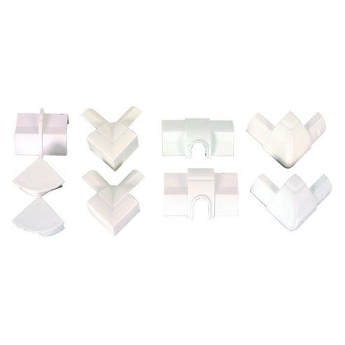 Image of 22 X 22mm White 1/4 Sphere Cable Trunking Accessory Pack