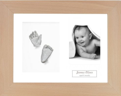Image of 3d Baby Casting Kit - Beech Wood Frame - Silver Paint