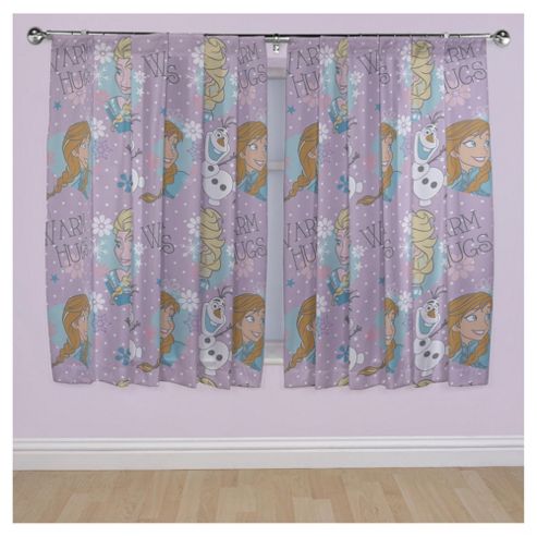 Image of Disney Frozen Anna, Elsa And Olaf Curtains W168xl183cm (66x72")