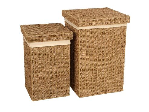 Image of Wicker Valley Seagrass Linen Basket (set Of 2)