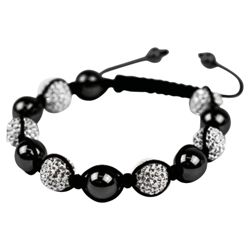 Silver and Black Crystal Bracelet