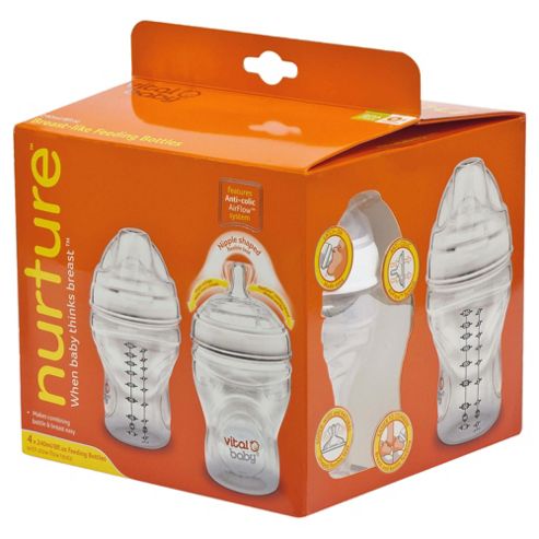 Image of Vital Baby Nurture Breast-like Feeding Bottle 240ml X4