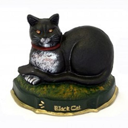 Image of Feline - Cat Shaped Painted Metal Doorstop / Ornament