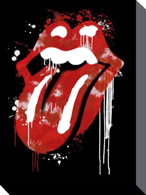 Image of The Rolling Stones Graffiti Lips Large Canvas Print