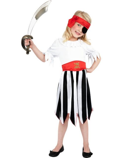 Image of Child Simple Pirate Girl Costume Medium