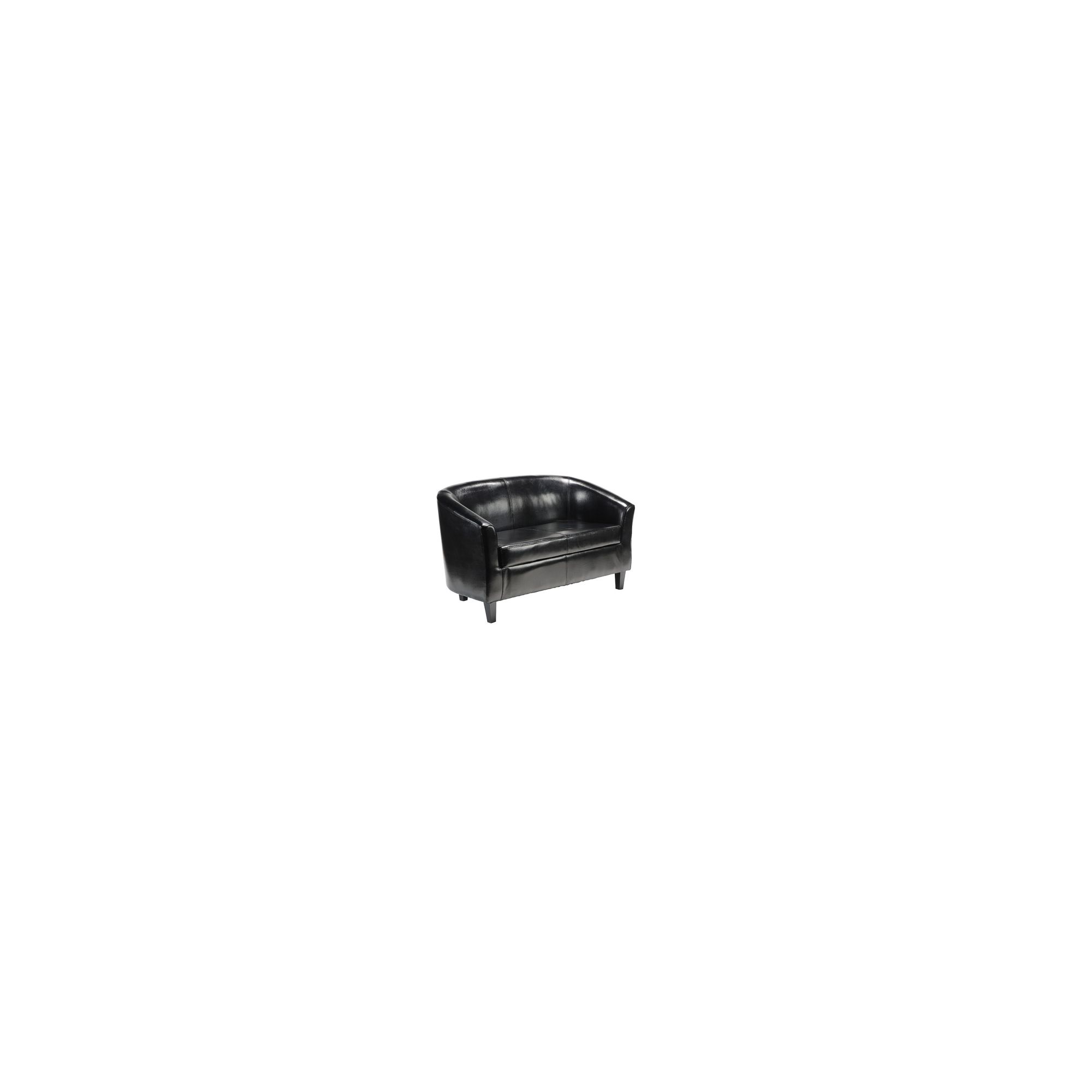 Tasha Creations Bonded Leather Two Seater Sofa in Black at Tesco Direct