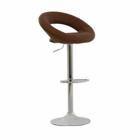Image of Eclipse Coffee Faux Leather Swivel Bar Stool