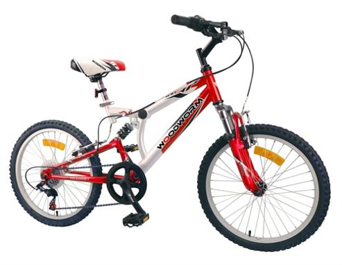 Image of Woodworm Kids Bxi Junior 20" 6 Speed Shimano Dual Suspension Mountain Bike Red
