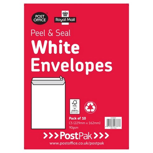 Image of Post Office C5 White Envelopes 10 Pk
