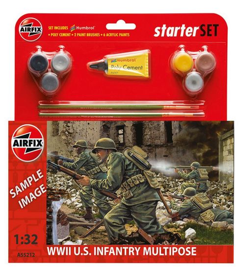 Image of Airfix Multipose Wwii Us Infantry Figures (1:32)