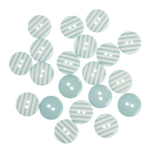 Image of Button Matchbook - Stripy Light Blue/aqua