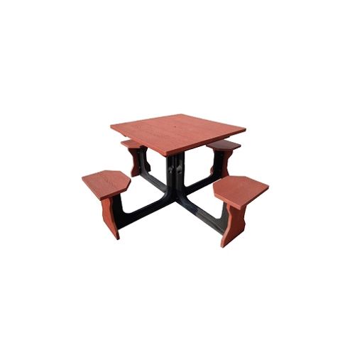 Image of Small Square Picnic Table - Red
