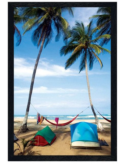 Image of Beach Paradise Black Wooden Framed Life's A Beach Poster