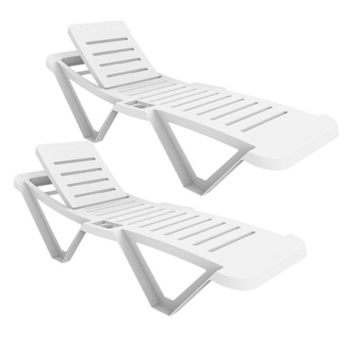 Image of Resol Master White Sun Loungers - X2 Sun Loungers - Uv Resistant