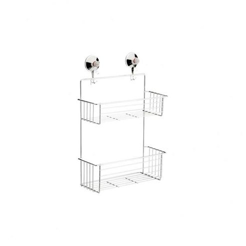 Image of Sanwood Shelf In Chrome With Suction Cups