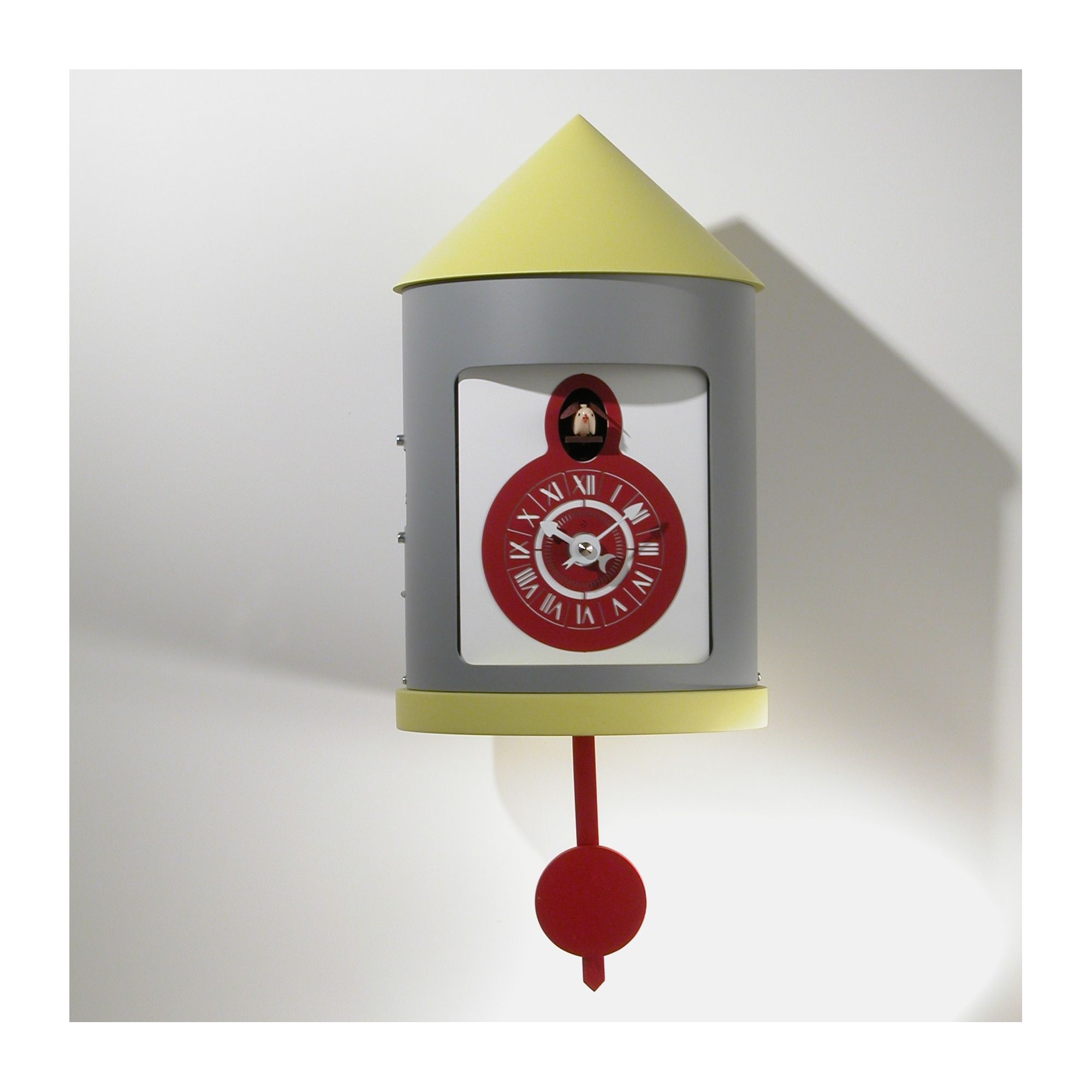 Progetti Silos Cuckoo Clock in White and Yellow at Tesco Direct