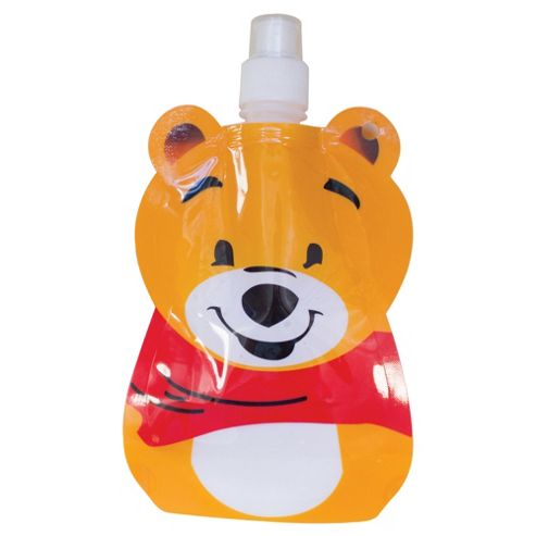 Image of Yellowstone 375ml Kids Folding Water Bottle With Carabina Clip Bear