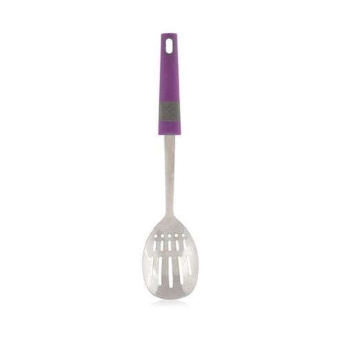 Image of Cook Incolour Stainless Steel Slotted Spoon - Plum