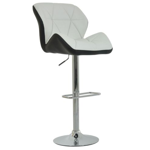 Image of Eris White With Black Under Bar Stool