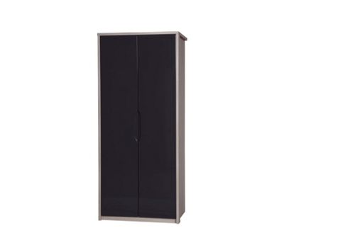 Image of Alto Furniture Avola Double Wardrobe - Champagne Avola With Grey Gloss