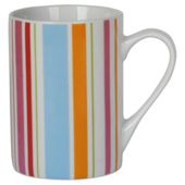Tesco Bright Spot and Stripe Set of 4 Porcelain Mugs