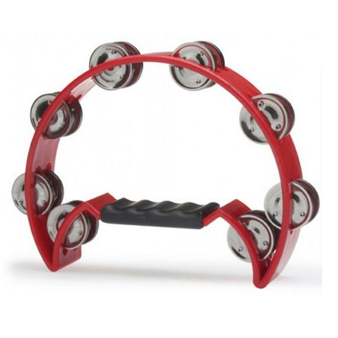Image of A-star Half Moon Tambourine - Red