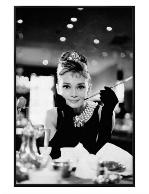 Image of Gloss Black Framed Breakfast At Tiffany's Audrey Hepburn Is Holly Golightly Poster