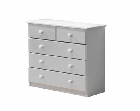 Image of Verona Drawer Chest 3 + 2 Colour White And White