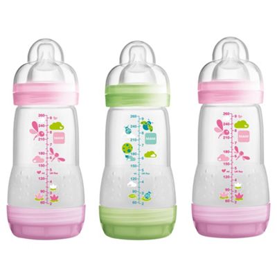 Mam Anticolic 260Ml Bottle 3 Pack Girl 0+ Month