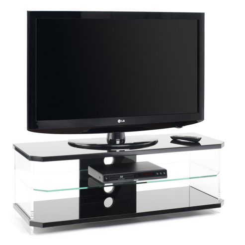 Image of Techlink Air Acrylic And Glass 55" Tv Stand - Black