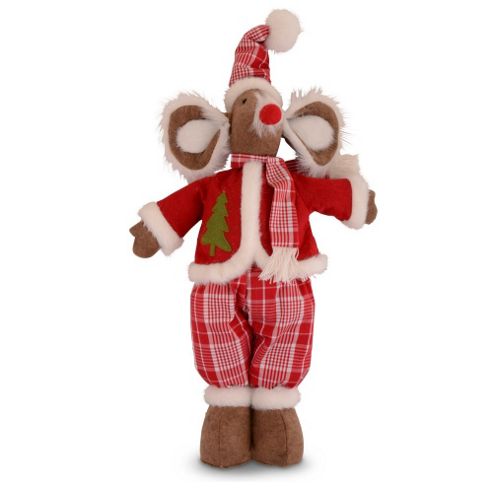 Image of Large Male Handmade Christmas Fabric Mouse Ornament