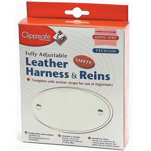 Image of Clippasafe Leather Harness And Rein White