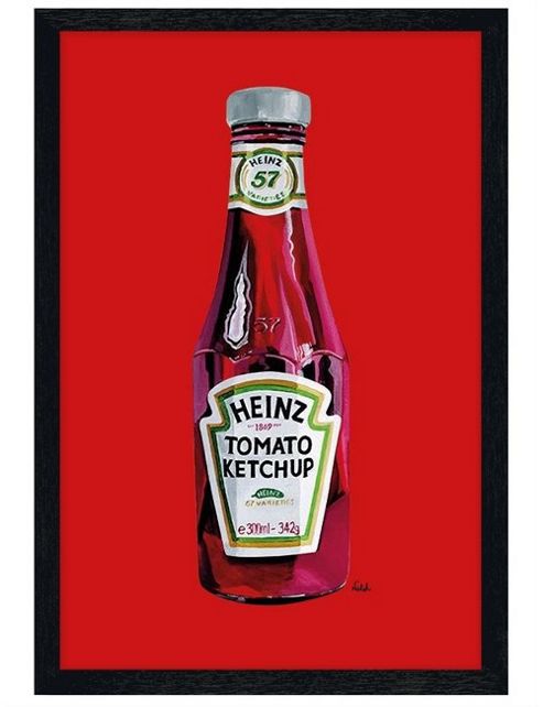 Image of Black Wooden Framed Heinz Tomato Ketchup Poster