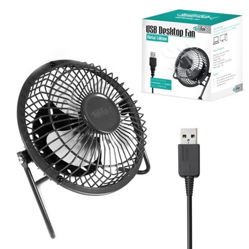 Image of Twitfish Metal Usb Desk Fan 4" - Black
