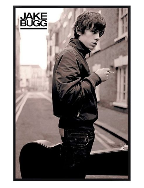 Image of Gloss Black Framed Jake Bugg Lightning Bolt Poster