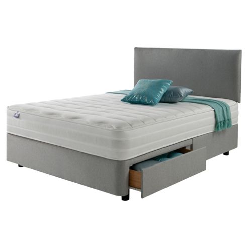 Image of Silentnight Mirapocket 1200 Latex 2 Drawer King Divan Light Grey No Headboard