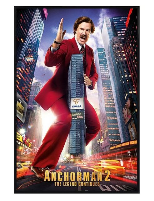 Image of Gloss Black Framed Anchorman 2 Ron Burgundy Poster