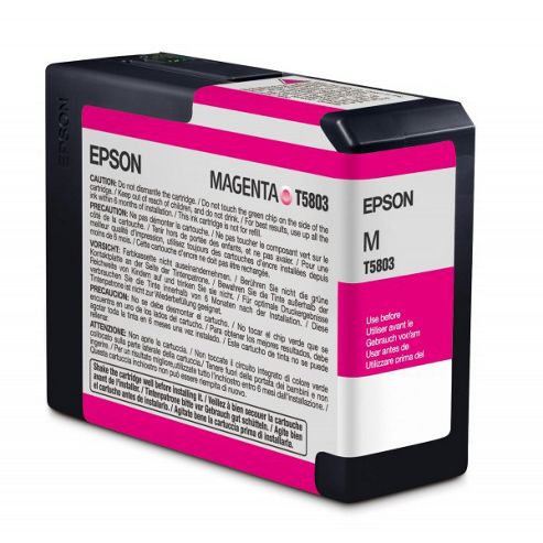 Image of Epson T580a High Capacity Ink Cartridge - 80 Ml (vivid Magenta) For Epson Stylus Pro 3880