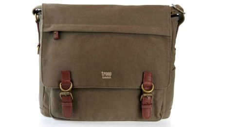 Image of Trp0207 Troop London Classic Canvas Laptop Messenger Bag Brown